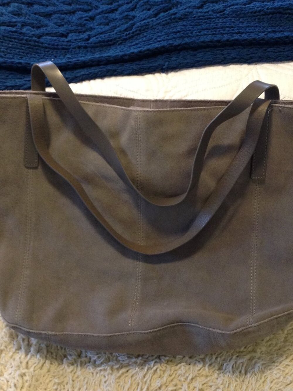 Anna Field European Designer Grey Suede Tote Bag/Purse Chic Y2K Quiet Lux Boho